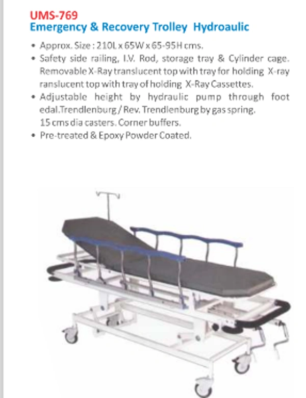 Unisearch Medical Hydraulic Emergency & Recovery Trolley